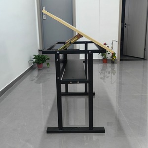 Planche à dessin à angle réglable 90x60x77 cm, cadre en métal couleur bois naturel pour conception CAO - Product Image 4