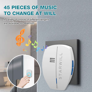 กระดิ่งไร้สายสำหรับบ้านวิลล่าอพาร์ทเม้นต์บ้าน <span class=keywords><strong>AC</strong></span> 110-220V แบบไม่มีสายไฟ45เมโลดี้เราปลั๊กออสเตรเลีย - Product Image 5