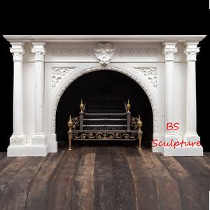 Meilleure vente manteau de <span class=keywords><strong>cheminée</strong></span> en <span class=keywords><strong>marbre</strong></span> <span class=keywords><strong>blanc</strong></span> utilisé tour de <span class=keywords><strong>cheminée</strong></span> en pierre électrique avec sculpture en pierre de fleur - Product Image 5