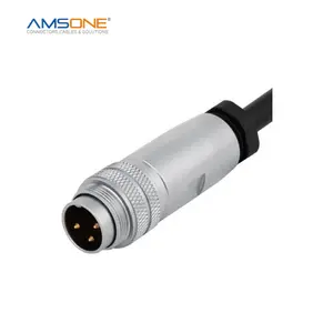 AMSONE Custom Field Assembly Male M16 3pin 4pin 5 6 PIN Screw Connection Waterproof E Scooter Spring Connector 2 pin