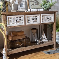 Console en bois de style ferme antique – Meuble de rangement durable pour entrée, appartement, salon, salle à manger – Installation facile