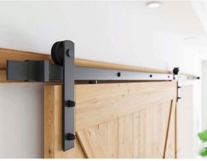 WEKIS Kit de Rieles Deslizantes de Acero para Puertas Correderas Tipo Granero, con Rodillos en Forma de Corazón Retro, Fácil de Instalar, para Armarios y Dormitorios - Product Image 3