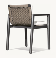 MESA Ensemble de salle à manger moderne de luxe pour extérieur, résistant aux intempéries, pour patio, jardin, hôtel, plage, fauteuil de salle à manger en aluminium thermolaqué fait main