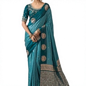 Rajwada Women's Traditional Winter <b>Satin</b> Silk Saree for Party Occasions-Moisture Wicking & Wrinkle Free - Product Image 1