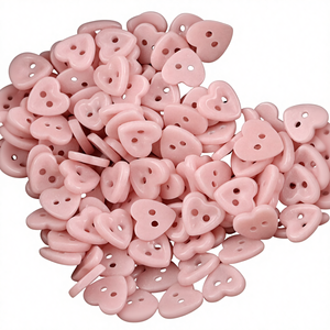 Kancing Keramik Bentuk Hati Kartun Ukuran Kecil untuk Anak-Anak, 2 Lubang, dengan Manik-Manik, Dapat Dicuci dan Dipoles - Product Image 2