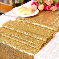 Chemin de table de luxe en sequins dorés, décorations de centre de table pour mariages, événements, fêtes, Noël, anniversaires, 30*275cm, livraison rapide