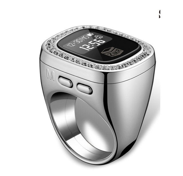 SXH5136 Muslim Gift Quran Qibla Smart Electronic Finger Counter Ring Digital Azan Alarm Clock Tasbeeh Tasbih Zikr Ring