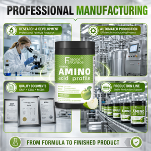 Wholesale Amino Acid Supplement Manufacturer with Guarana Focus and Muscle Recovery Green Apple Flavor Amino Acid Powder - Product Image 3