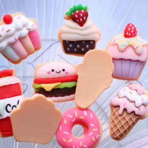 Yeni varış kawaii Cabochon sanat kaynağı DIY Craft dekorasyon hamburger reçine flatback