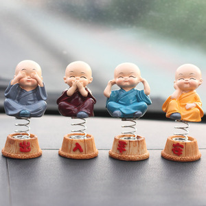 2022 in Car Cute, Four Little Monks <strong>Buddha</strong> <strong>Ornaments</strong> Car Interior Decorations Specification Crystal Base Not Swing/ - Product Image 5