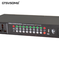 GTSVSOMA RS208 Séquenceur d'alimentation professionnel 10 canaux 5000W haute puissance CA 100-240V avec écran rétroéclairé en métal léger