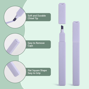 10 surligneurs carrés esthétiques <span class=keywords><strong>pastel</strong></span>, mignons et aux couleurs terreuses, surligneurs et stylos pour Bible, sans bavure, avec pointe biseautée - Product Image 5