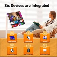 Caméra intégrée de télévision portable 21.5 pouces 1080p, moniteur à écran tactile portable enroulable Tablet TV TV sans fil sur roues écran tactile