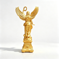 Statue d'ange en résine avec ailes, finition bronze, couleur/taille personnalisée, pour intérieur/extérieur, table/patio/jardin/hôtel, sculpture artistique sur mesure