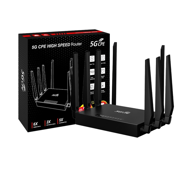 Gigabit CPE 5G Router Dual Band 2.4G+5.8G NR100 New Home Wireless WIFI6 Insert SIM Card Version for Central Asia VoIP Function