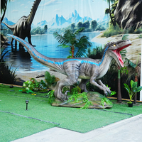 LONGTU Dino Park Robot Dinosaure Mécanique Velociraptor pour Exposition Extérieure, Velociraptor Animatronique Grandeur Nature pour Parc à Thème Dinosaures