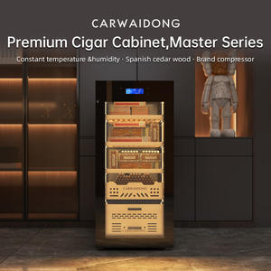 Armoire à cigares électrique en acier inoxydable avec contrôle Wi-Fi, réfrigérateur à compresseur de marque, température et humidité constantes, capacité de 98 L - Product Image 2