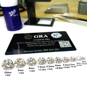 थोक गरा प्रमाण पत्र सफेद रंग मोइससानाइट डायमंड राउंड कट कट 1.0ct def vs1 ढीली मोइससानाइट स्टोन - Product Image 3