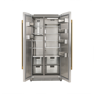 Réfrigérateur côte à côte <span class=keywords><strong>noir</strong></span> de 480 L avec grande poignée, intérieur en acier inoxydable 304, Inverter No Frost - Product Image 4
