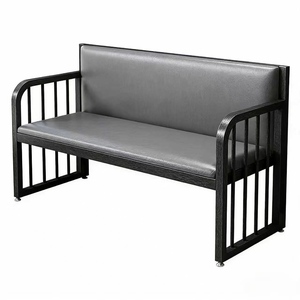 Sofá de Hierro Forjado para Dos o Tres Personas, Banco Acolchado, Taburete Largo Moderno para Restaurantes, Bares, Barbacoas y Tiendas de Té con Leche - Product Image 5