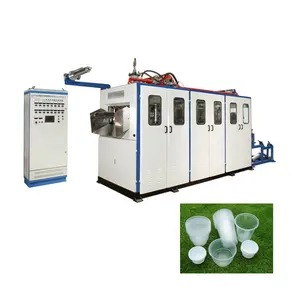 2024 OEM customized JinXin brand automatic hydraulic plc control pp pe pet hips disposable plastic one time cup making machinery