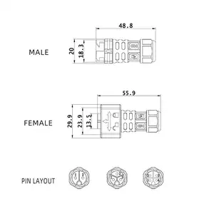 M25 2 3 4 pin không thấm nước Bảng điều khiển phía trước gắn kết Nam ổ cắm và Nữ kết nối