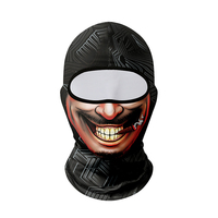 Masque facial complet léger et confortable, respirant, imprimé par sublimation avec des animaux courants, drôle pour les fêtes d'Halloween, le cyclisme en plein air