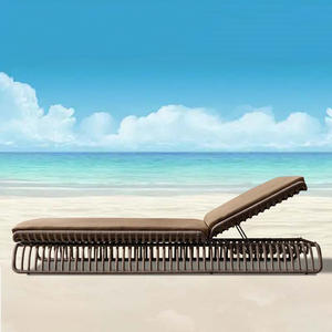 Tumbona de ratán impermeable para exteriores moderna para jardín, tumbona, piscina, playa, patio, diseño de Hotel, cama de ocio para villas - Product Image 4