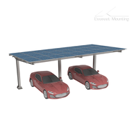 Système de montage solaire en acier au carbone, structure de carport solaire au sol avec support de stationnement pour voitures
