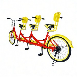Vélo électrique familial tandem <span class=keywords><strong>trois</strong></span> places durable pour loisirs en extérieur, balades en parc, location en ville - Product Image 4