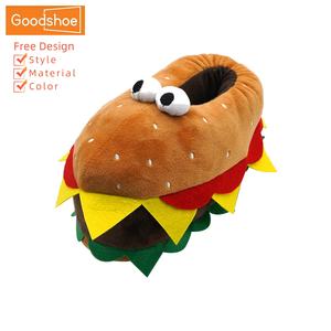Vente chaude femmes fourrure pour pantoufles EVA semelle extérieure automne farci Hamburger frites Pizza pain chaud maison chaussures cadeaux - Product Image 1