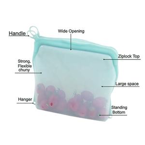 Многоразовый силиконовый контейнер для хранения продуктов с застежкой-молнией, пригодный для использования в морозильной камере, духовке и посудомоечной машине, герметичный, не пропускает протечки. - Product Image 3