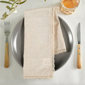 Esthétique Greentable Serviettes en tissu de coton faites à la main de haute qualité Style uni pour les fêtes et les événements - Product Image 1