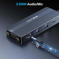 Station d'accueil USB-C 7 en 1, double HDMI 4K 60Hz, VGA, triple écran, 100W PD, hub USB 3.2 5 Gbps pour ordinateur portable Windows MacOS