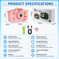 Kamera Foto Anak Mini 1080P HD Kamera Ganda dengan Casing Silikon Filter Kreatif Permainan Puzzle untuk Anak-anak Kamera 28MP Mainan Anak