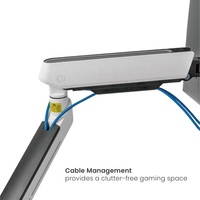LDT54-C024HL 35 "Heavy Duty Ressort Assisté RGB Éclairage Double Moniteur Bras Stand Debout Ordinateur Moniteur Support De Bureau
