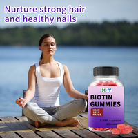 Gummies capillaires véganes à la biotine et aux vitamines biotiques pour les ongles et le collagène, contre la chute des cheveux