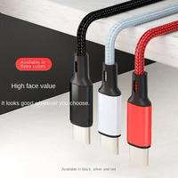 Kabel pengisi daya cepat, PD 60W tipe-c 5A PD kabel tanggal nilon Tipe C untuk Iphne C ke C