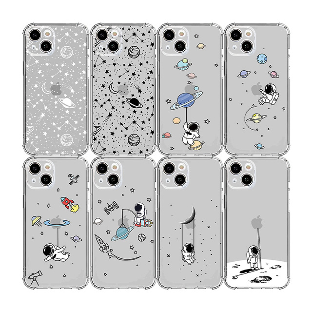 Astral Astronautr Clear Soft TPU Phone Case for iPhone 15 Plus Luxury Shockproof 16 Pro Max 17 AIR