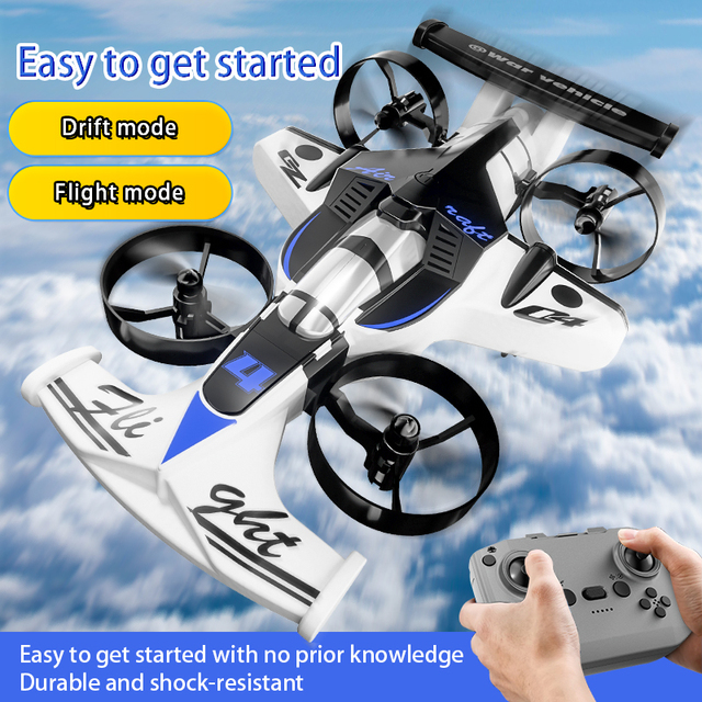 2-in-1 Land & Air RC Quadcopter Drift Car Wholesale, Remote Control Flying Aircraft Toy, 360° Rotation Headless Mode Kids Gift