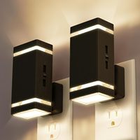 ZHILAI Mini Lampe LED Moderne à Détection de Lumière, Contrôle Crépuscule à l'Aube, 3000K, Intensité Variable, Lampe de Chevet à Brancher pour Décoration de Chambre