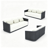 Ensemble de canapés d'extérieur modernes, meubles de patio avec table basse, ensemble de salon de jardin de luxe pour villa, hôtel, complexe et terrasse