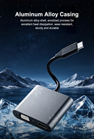 Station d'accueil USB-C 4-en-1 Type C, extension double écran 4K VGA HDTV, charge rapide PD100W, USB 3.0 5 Gbps, aluminium, compatible MacBook