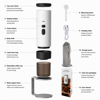Machine à expresso portable 3 en 1, cafetière à capsules, 15 bars, auto-chauffante, pour le bureau, le camping-car
