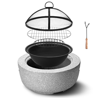 Focus portatif avec pierres de fumée, oxyde de magnésium, pour jardin en plein air