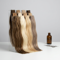 Extensiones de Cabello Invisible Bead Weft de Doble Trama, Calidad Salón, Cabello Virgen Ruso