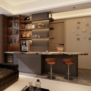 Meubles de restaurant de luxe en gros, comptoir de bar avec éclairage LED, design intérieur <span class=keywords><strong>moderne</strong></span> personnalisé, robuste - Product Image 1