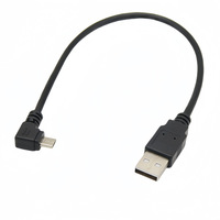 Kabel Micro-USB Bersudut Konektor Sudut Kanan 90 Derajat Kompatibel dengan Ponsel Android; Kabel Data Pengisian Daya Berbahan Tembaga PVC Cepat