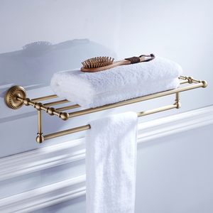 Toallero de Latón Vintage, Soporte de Toallas de Latón Antiguo para Pared de Baño, Juego de Accesorios Rústicos para Baño con Barra para Toallas <span class=keywords><strong>Barcelona</strong></span> - Product Image 2