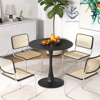 Table de salle à manger ronde noire nordique moderne, petite, gain de place, table basse, bon prix